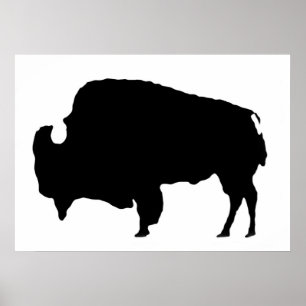Einzigartiger Pop Art Buffalo Bison Silhouette Pos Poster