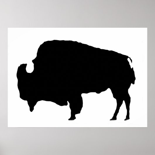 Einzigartiger Pop Art Buffalo Bison Silhouette Pos Poster (Vorne)