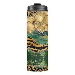 Einzigartiger Print-Schalter für Grün und Gold Thermosbecher