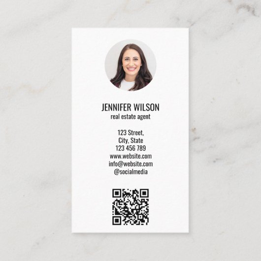 Einzigartiger QR-Code für Berufliches Real Anwesen Visitenkarte (Rückseite)