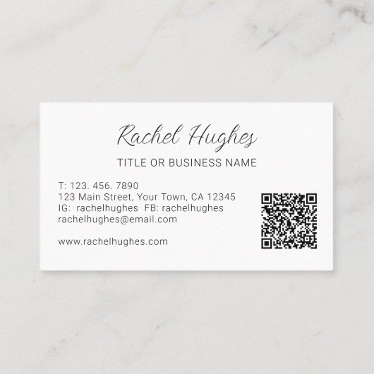 Einzigartiger QR-Code für Wasserfarben Visitenkarte (Rückseite)