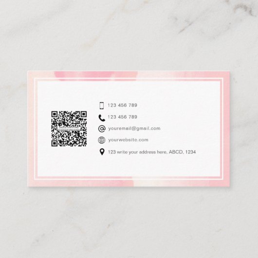 Einzigartiger QR Code Social Media Personal Visitenkarte (Rückseite)