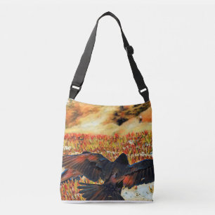 Einzigartiger Rabe wings crossbody Handtasche