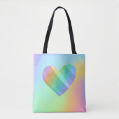 Einzigartiger Rainbow Heart Tote Bag Tasche (Vorderseite)