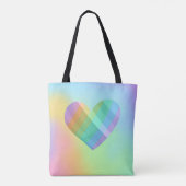 Einzigartiger Rainbow Heart Tote Bag Tasche (Rückseite)