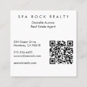 Einzigartiger Real Anwesen Agent Rocks Beach Foto Quadratische Visitenkarte (Rückseite)