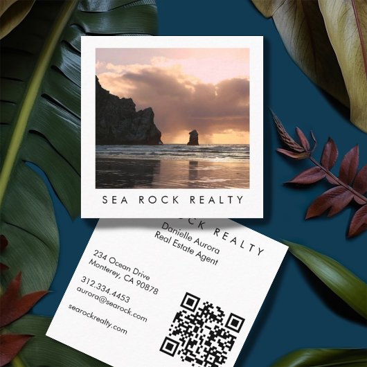 Einzigartiger Real Anwesen Agent Rocks Beach Foto  Quadratische Visitenkarte