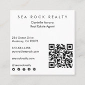 Einzigartiger Real Anwesen Agent Rocks Beach Foto Quadratische Visitenkarte (Rückseite)