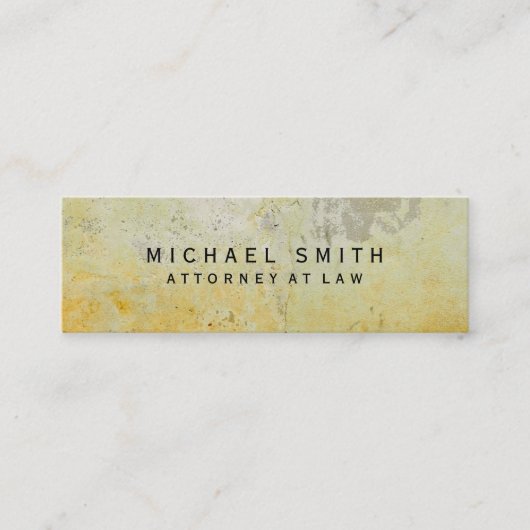 Einzigartiger Rechtsanwalt beim Design der gelben Mini Visitenkarte (Vorderseite)