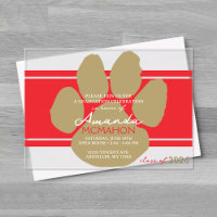 Einzigartiger Red & Bronze Gold Abschluss Pawprint