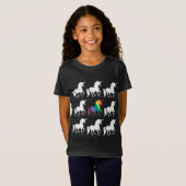 Einzigartiger Regenbogen-schwarze u. weiße T-Shirt (Vorne ganz)