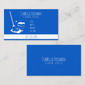 Einzigartiger Reinigungsservice in Blau und Weiß Visitenkarte (Vorne/Hinten)