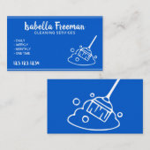 Einzigartiger Reinigungsservice in Blau und Weiß Visitenkarte (Vorne/Hinten)