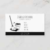 Einzigartiger Reinigungsservice in Weiß und Schwar Visitenkarte (Vorderseite)