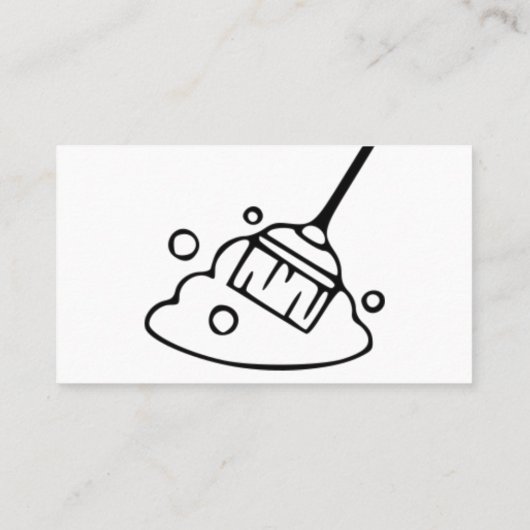 Einzigartiger Reinigungsservice in Weiß und Schwar Visitenkarte (Rückseite)