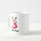 Einzigartiger Rentier-personalisierter Weihnachtsk Kaffeetasse (Vorderseite Links)