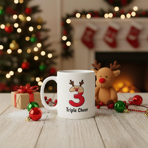 Einzigartiger Rentier-personalisierter Weihnachtsk Kaffeetasse