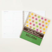 Einzigartiger Retro farbenfroher gepunkteter grüne Planer (Anzeige)