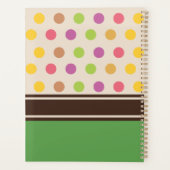 Einzigartiger Retro farbenfroher gepunkteter grüne Planer (Rückseite)