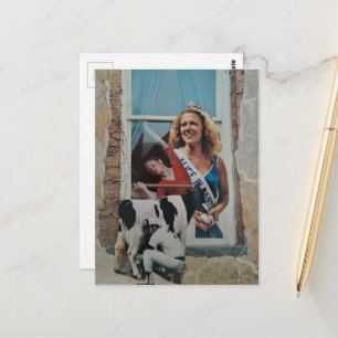 Einzigartiger Retro-Milchprinzessinnen-Collage Postkarte