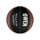 Einzigartiger Ring Bearer Wedding Vorschlag Basket Mini Basketball (Vertikal)