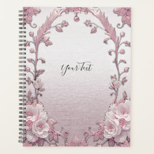 Einzigartiger rosa floraler Hochzeitsplaner Planer