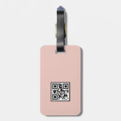 Einzigartiger, rosa geometrischer Muster QR Code Gepäckanhänger (Rückseite vertikal)