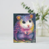 Einzigartiger Rosa Hamster-Drache Postkarte (Stehend Vorderseite)