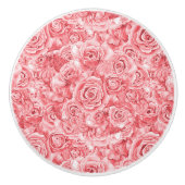 Einzigartiger rosa Rose-Keramik Keramikknauf (Vorderseite)