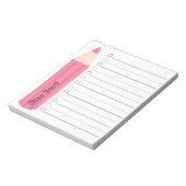 Einzigartiger rosa Stift Personalisierter Lehrer Notizblock (Rotiert)