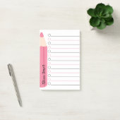 Einzigartiger rosa Stift Personalisierter Lehrer Post-it Klebezettel (Büro)