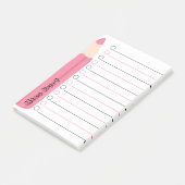 Einzigartiger rosa Stift Personalisierter Lehrer Post-it Klebezettel (angewinkelt)
