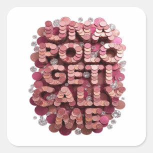 Einzigartiger Rosa UNFOLD GET ME CALL ME Geschenk- Quadratischer Aufkleber