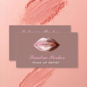 Einzigartiger Rose Gold Lippen Makeup Artist  Visitenkarte