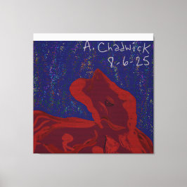 Einzigartiger, rot-farbener Superheld Stretched Le Leinwanddruck