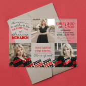 Einzigartiger Rot- und Schwarzer Abschluss 3 Foto Acryleinladungen