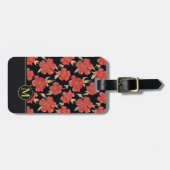 Einzigartiger roter BlumenGepäckanhänger des Gepäckanhänger (Vorderseite horizontal)