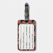 Einzigartiger roter BlumenGepäckanhänger des Gepäckanhänger (Rückseite vertikal)