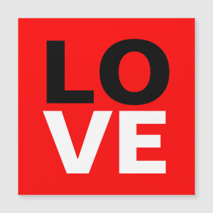 Einzigartiger roter Hintergrund Liebesromanze Magnetkarte