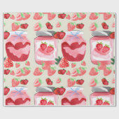 Einzigartiger Roter Strawberry Jam Geschenkpapier (Flach)