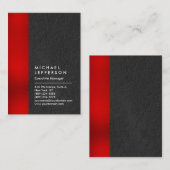 Einzigartiger roter Streifen grau beruflich modern Visitenkarte (Vorne/Hinten)