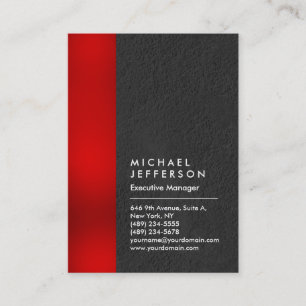 Einzigartiger roter Streifen grau beruflich modern Visitenkarte