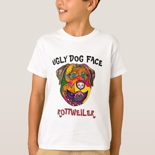 Einzigartiger Rottweiler hässlicher Hund Gesicht T T-Shirt (Vorderseite)