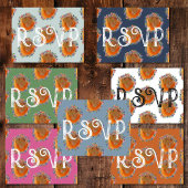 Einzigartiger RSVP-Hochzeitstag für grüne Wildblum Postkarte