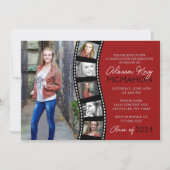 Einzigartiger rustikaler Filmstrip 6 Foto Abschlus Einladung (Vorderseite)