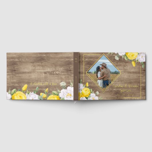 Einzigartiger Rustikaler Western Boho Gold Gästebuch (Voll)