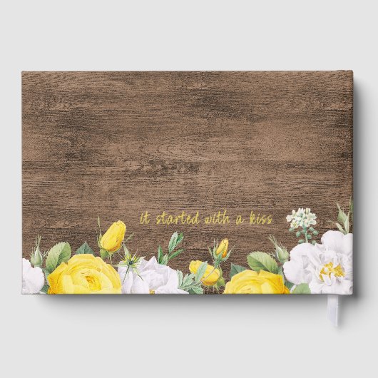 Einzigartiger Rustikaler Western Boho Gold Gästebuch (Rückseite)