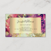 Einzigartiger Salon Wasserfarben Funkelnd Gold Visitenkarte (Rückseite)