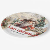 Einzigartiger Santa Western mit Sheriffs Abzeichen Pappteller (Schrägansicht)