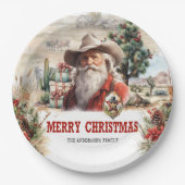 Einzigartiger Santa Western mit Sheriffs Abzeichen Pappteller (Vorderseite)